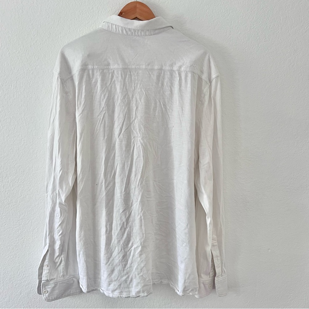 Faherty White Sunwashed Double Pocket Knit Button Down Shirt Sz XXL - Picture 5 of 5